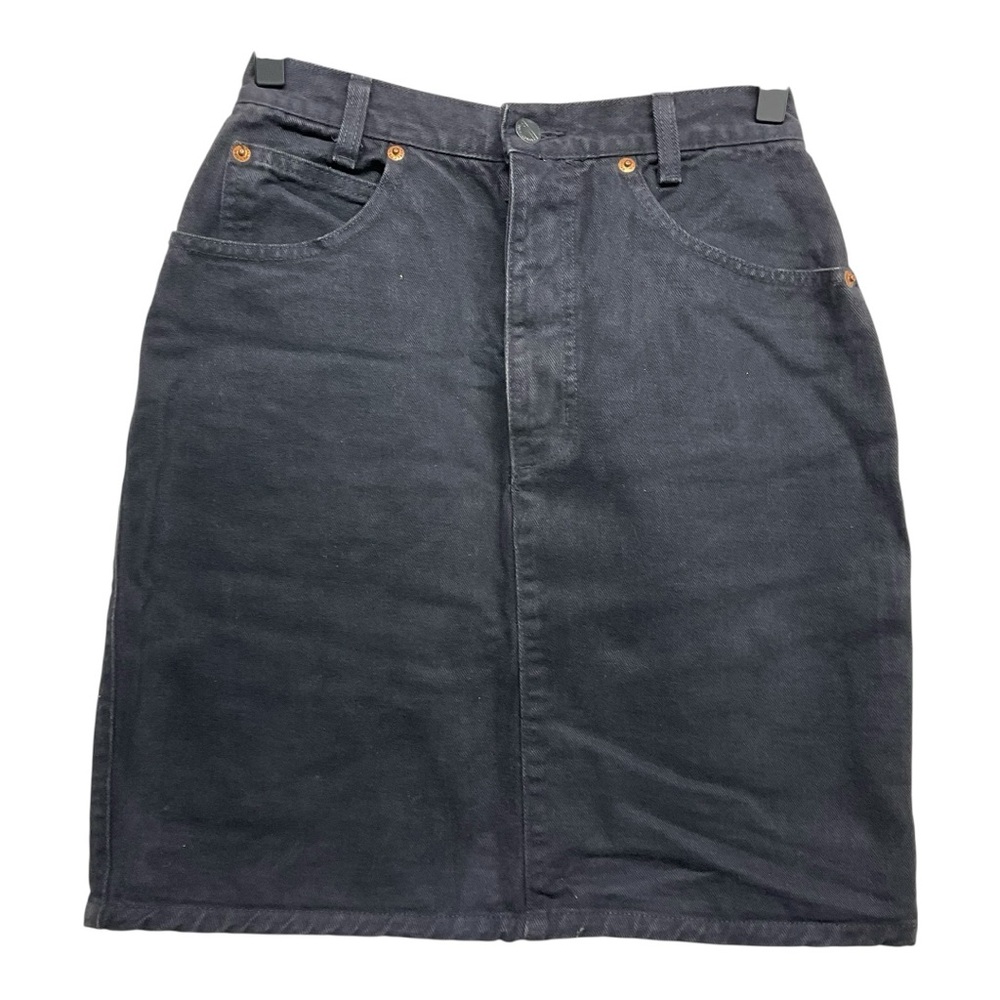 VTG Palmettos Dungarees Black Wash Denim Skirt Size 7 Juniors 80s 90s Classic
